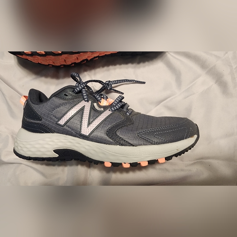 Gray and Pink Athletic Shoes